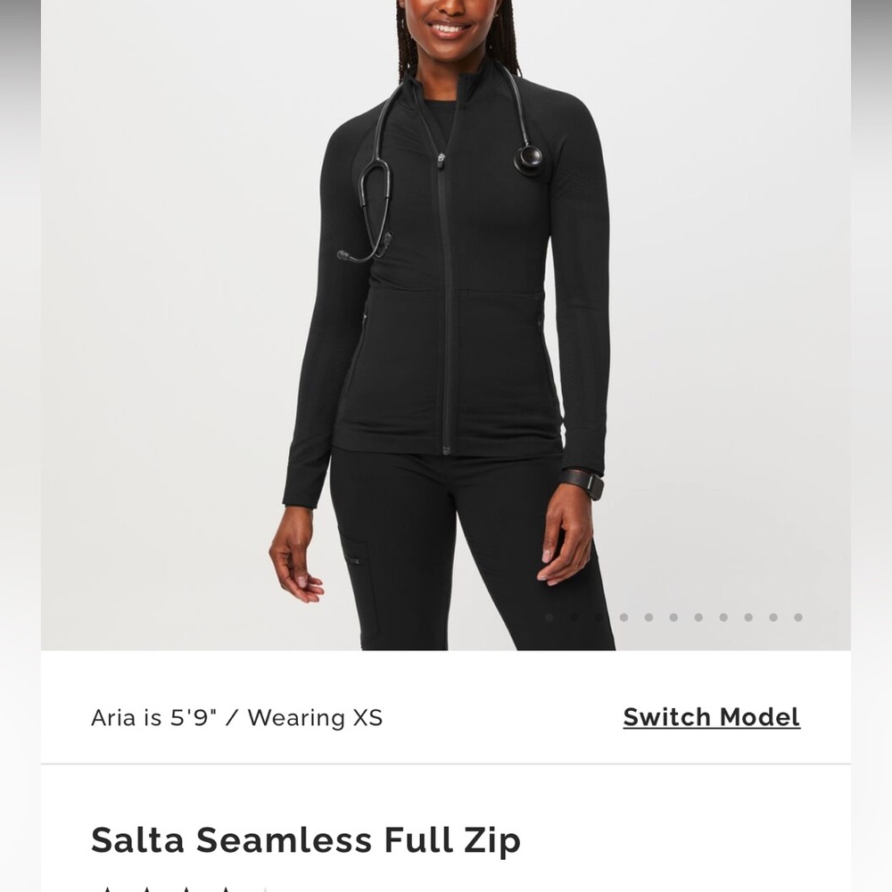 Figs women's Black Salta Seamless - Full Zip - S / Black